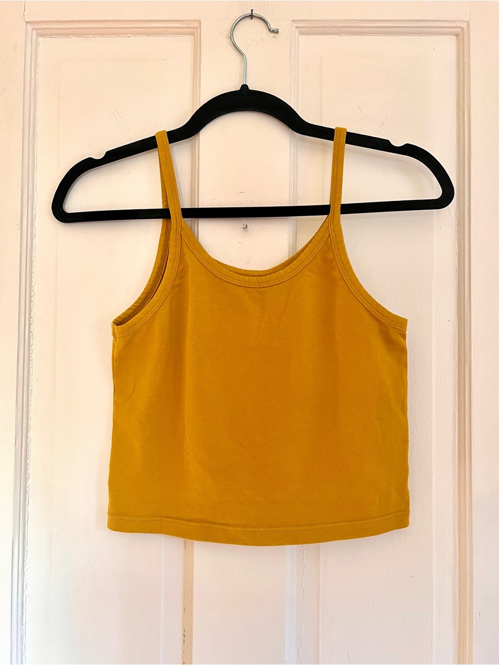 ARQ Mustard Yellow Cropped Tank Top